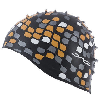 Orca Silicone Badekappe swim cap print schwarz 2015 DVA101
